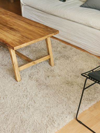 ALFOMBRA PELO LARGO BEIGE 200X200