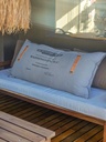 ALMOHADON CON MANIJAS DE CUERO 140X70 Gris Perla