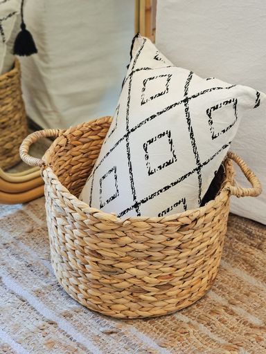ALMOHADON ROMBO 35X50 Natural estampa Negra