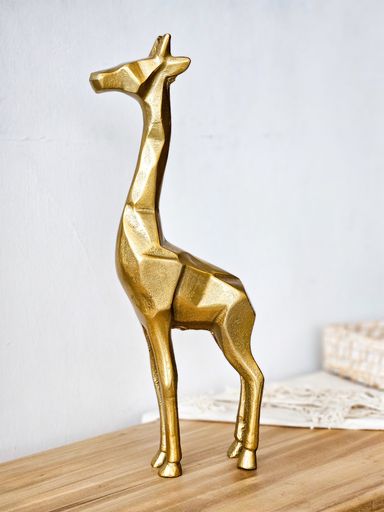 Adorno Jirafa Aluminio 30 cm Dorado
