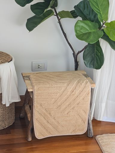 [AAH378] Alfombra De Baño Simetric Beige