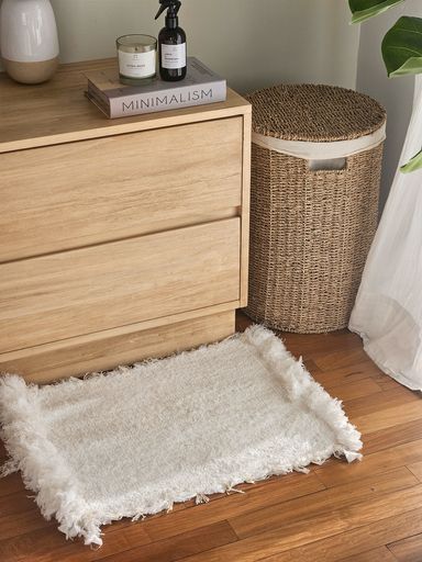 Alfombra algodon blanco 45x60