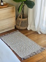Alfombra beige trama rombo blanco 50x80 cm - Chica
