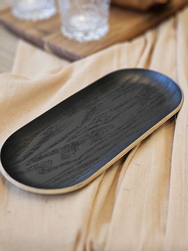 BANDEJA MADERA OVAL 23X10CM NATURAL