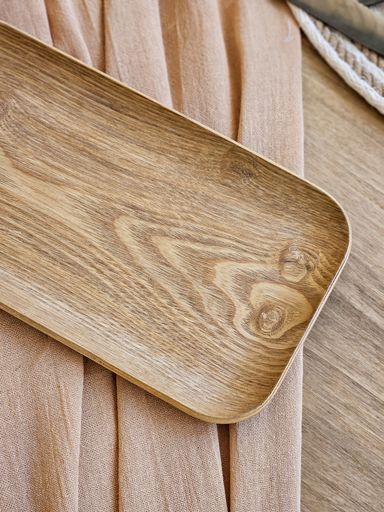 BANDEJA MADERA RECTANGULAR JAPANDI 22X12CM NATURAL