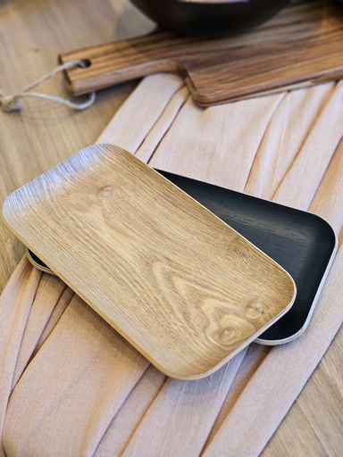 BANDEJA MADERA RECTANGULAR JAPANDI 22X12CM NEGRO