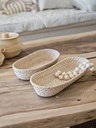 BANDEJA OVALADA RATTAN WHITEWASH GRANDE