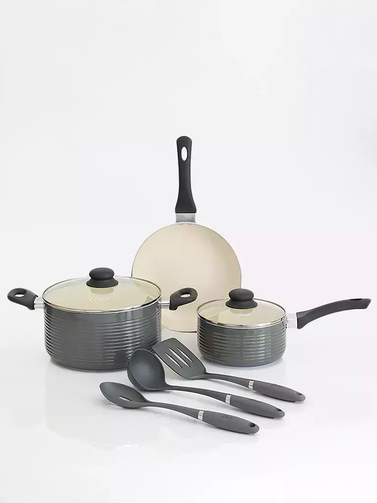 BATERIA DE COCINA OSTER VALLEY GRIS 8 PIEZAS INDUCCION