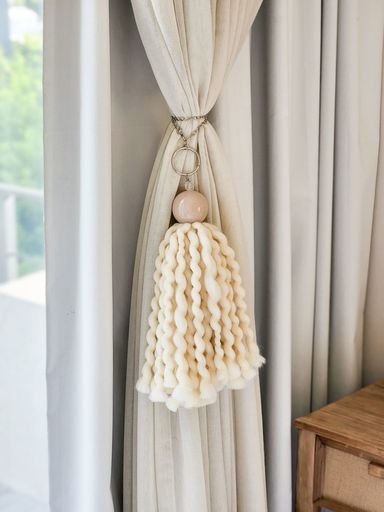 BORLA DECORATIVA ESFERA VISON LANA CRUDO
