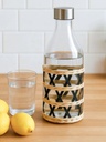 BOTELLA TRANSPARENTE CON SEAGRASS NATURAL Y NEGRO 1000 ML