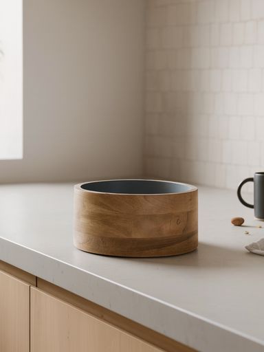 [AAH204] Bowl recto de madera esmaltada Saha Grey 1800ml