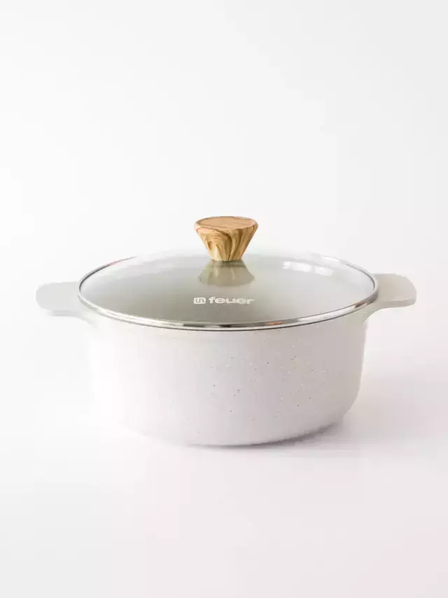 [AAC988] CACEROLA ANTIADHERENTE ESSENTIAL CREMA 24CM