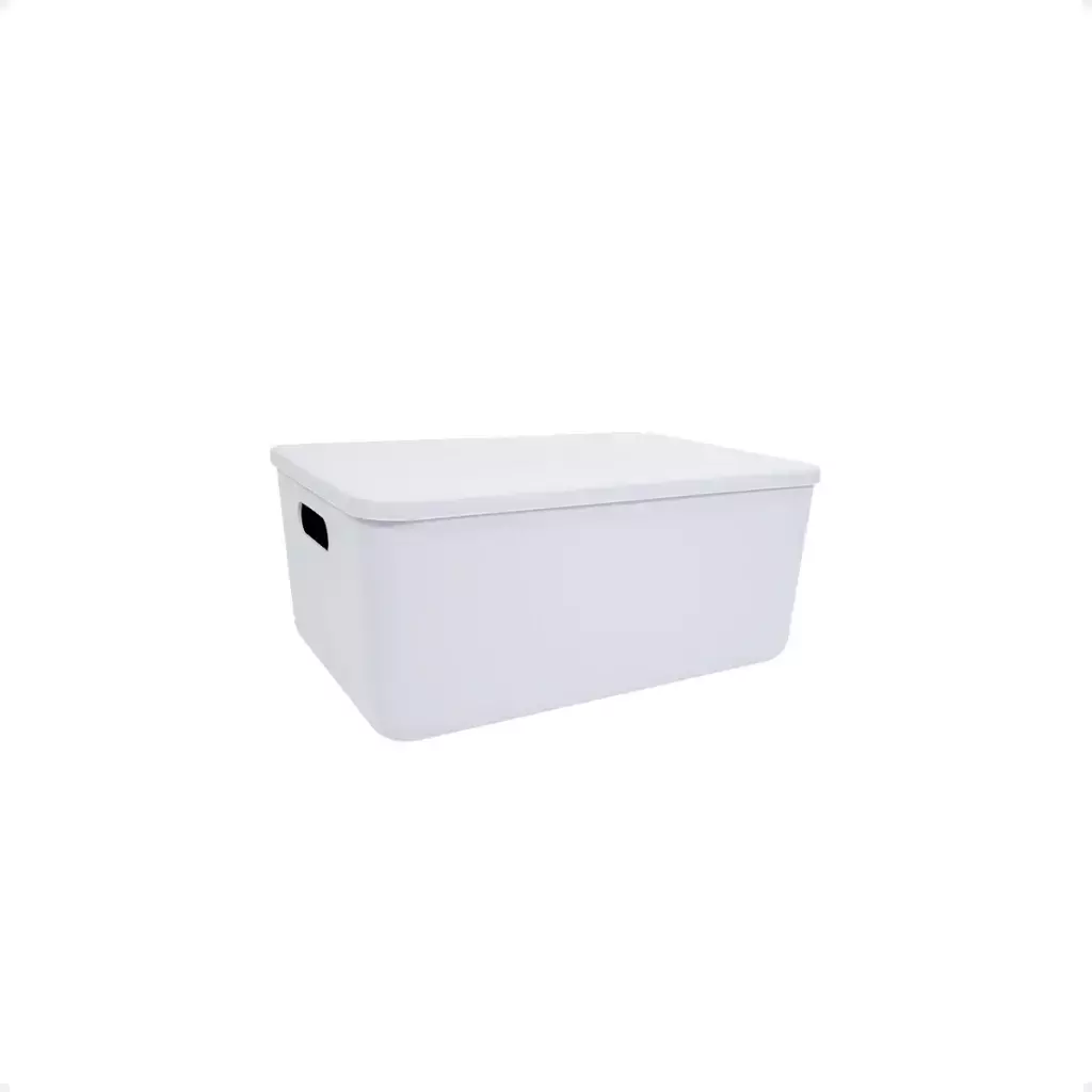 CAJA ORGANIZADORA TAPA PLASTICA 8 LITROS BLANCO