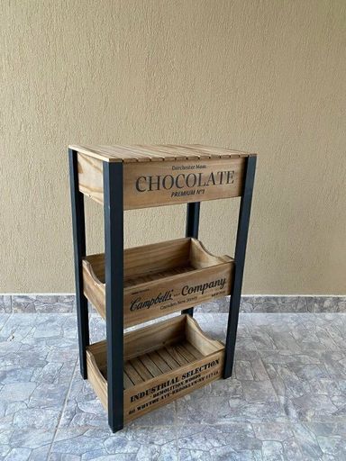 CAJONERA PATAS NEGRAS CON MESADA PIPA