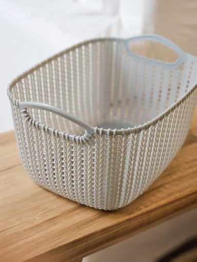 CANASTO ORGANIZADOR RATTAN GRIS MEDIANO