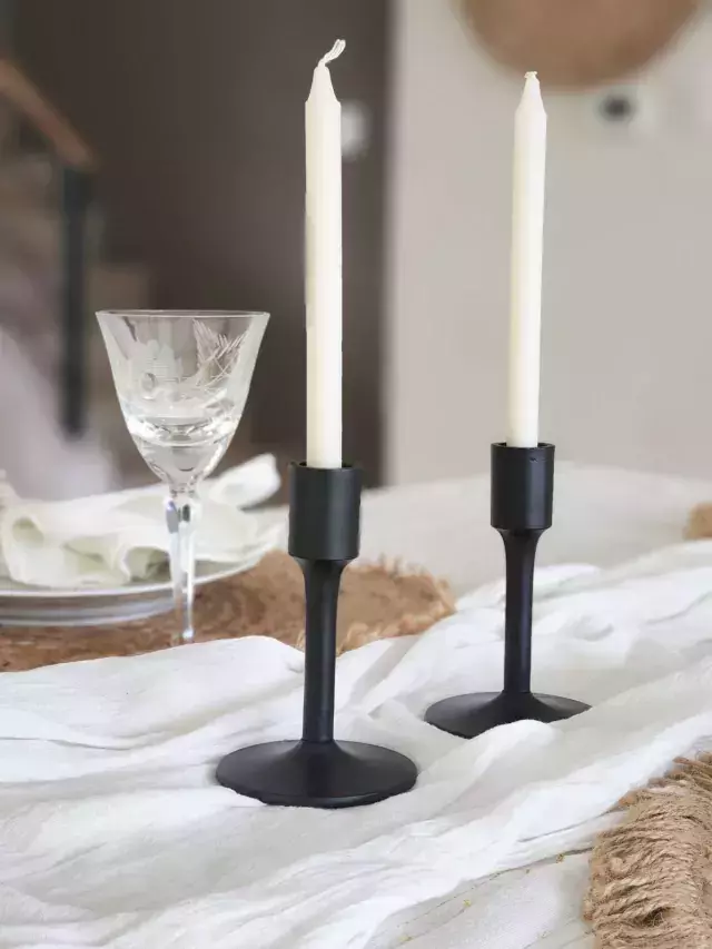 CANDELABRO CON BASE LISA BLACK GRANDE
