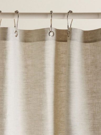 CORTINA DE BAÑO IMPERMEABLE SIMIL LINO BEIGE