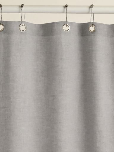 CORTINA DE BAÑO IMPERMEABLE SIMIL LINO GRIS