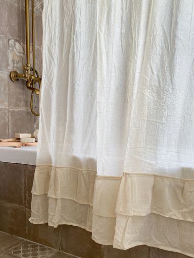 CORTINA DE BAÑO OLIVIA CRUDO