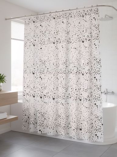 CORTINA TELA ESTAMPADA SALPICADA 180X180