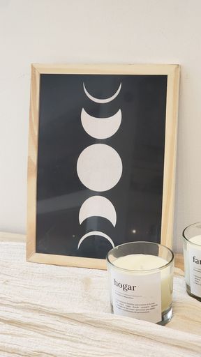 CUADRO 20X30 BYN luna blanca fondo negro
