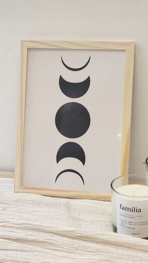 CUADRO 20X30 BYN luna negra fondo blanco