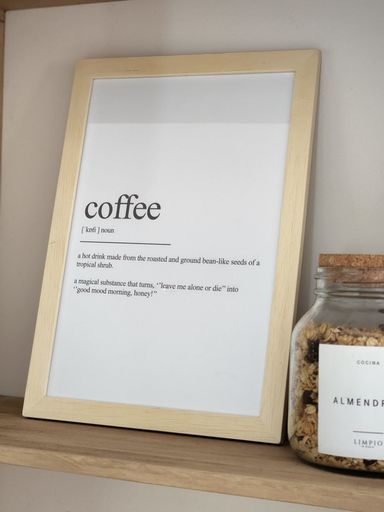 CUADRO COFFEE DEFINICIÓN - MARCO MADERA 20X30