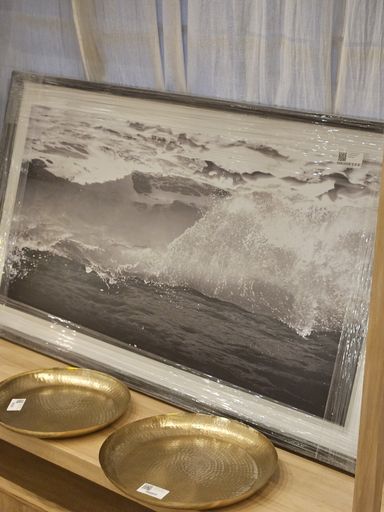 CUADRO MARCO NEGRO 60X110 Tempestad