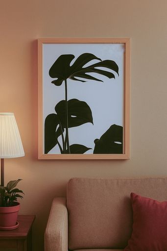 CUADRO MINIMALISTA 30X40 Monstera Realista
