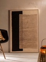 CUADRO TEXTIL CON FRANJA NEGRA 123X83 CM