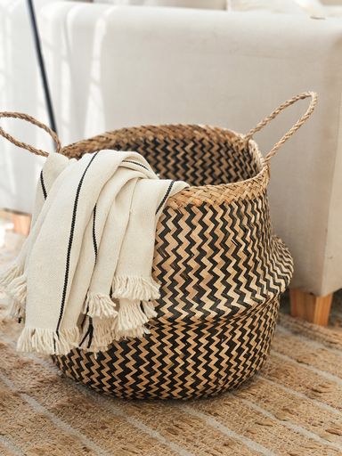 [AAD670] Canasto fibra natural entramado