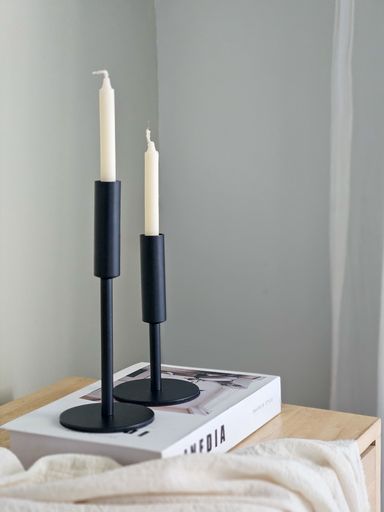 [AAH429] Candelabro Negro 22 cm