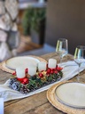 Centro De Mesa Navideño Con 4 Portavelas