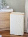 Cesto Ropa Rectangular Con Bamboo 40x30x60 cm