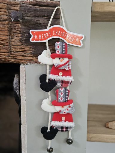 [AAH334] Colgante Para Puerta Snowman Trepando