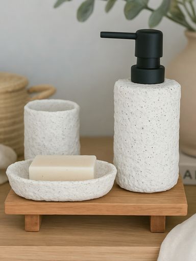 [AAF809] DISPENSER GRANITO REDONDO BLANCO 18 CM