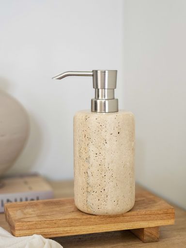 [AAE821] DISPENSER MÁRMOL TREVERTINO OVALADO 18CM