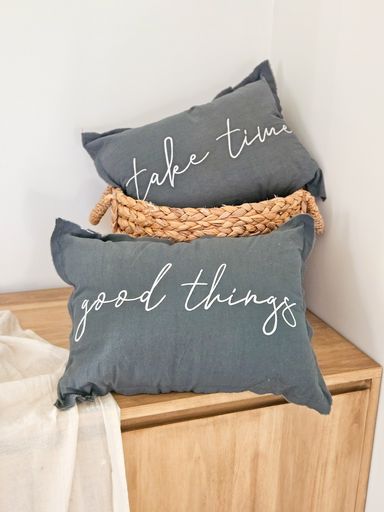DUO DE ALMOHADONES GOOD THING - TAKE TIME GRIS ELE