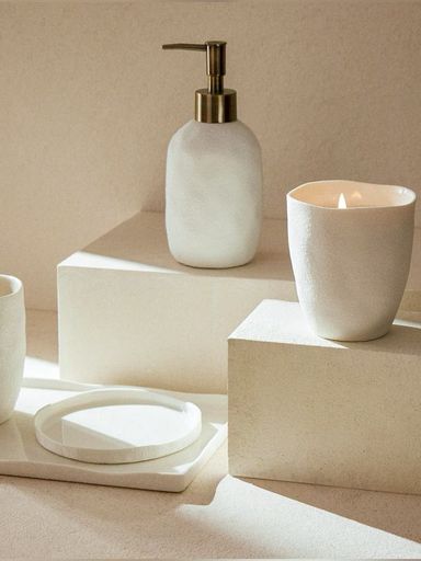 Dispenser ceramica blanco organico