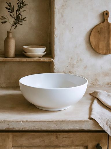 [AAF507] ENSALADERA BLANCA CERAMICA 21X8 CM