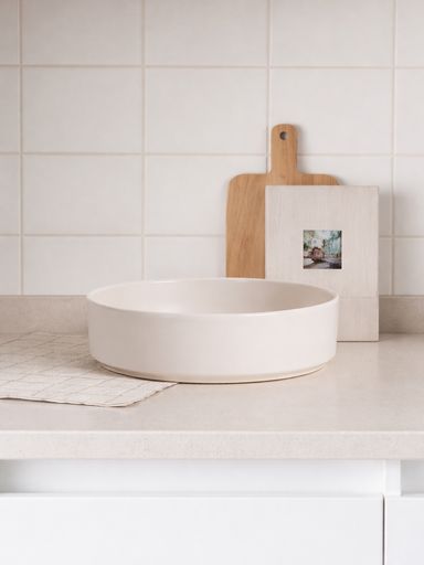 [AAE257] ENSALADERA CERAMICA NET CREMA