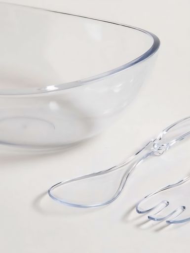 [AAB159.0] ENSALADERA CON CUBIERTOS GLAS TRANSPARENTE