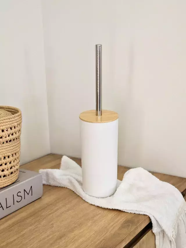 [AB131] ESCOBILLA BLANCO Y BAMBOO